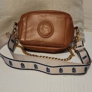 Brown Crossbody Bag with Gold Chain